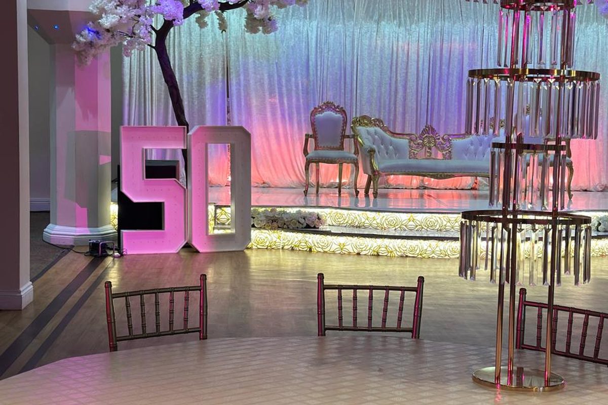 Stage and dancefloor at Prince Banqueting Suite